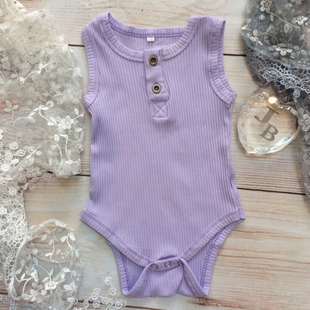 Boutique Baby Girl Ribbed Cotton Romper